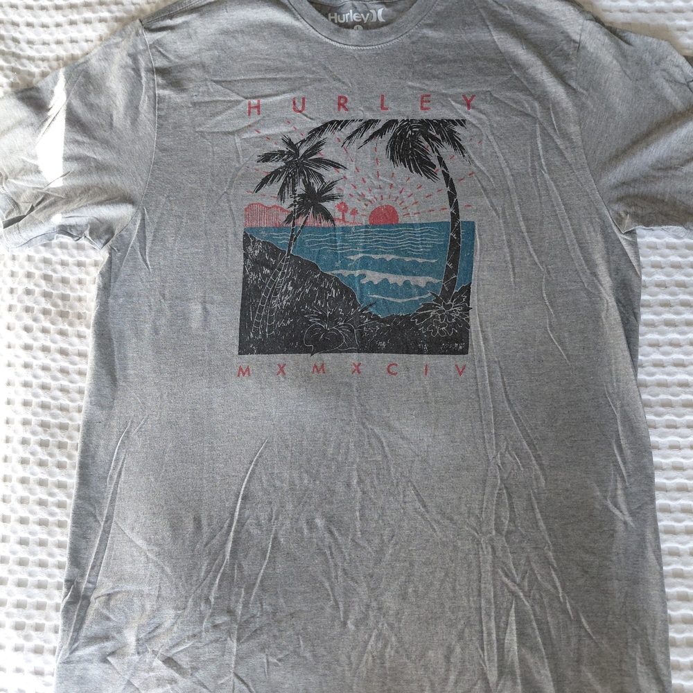 Hurley Gray Palm Sunset Tee